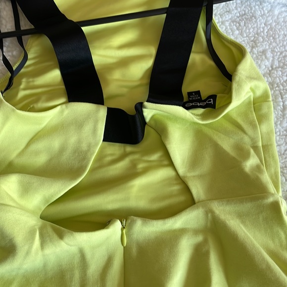 BEBE Lime Green Skater Dress - Picture 3 of 3